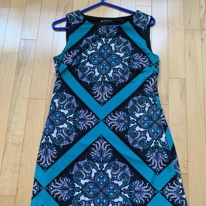 Inc Brand blue and black shift dress in size 6